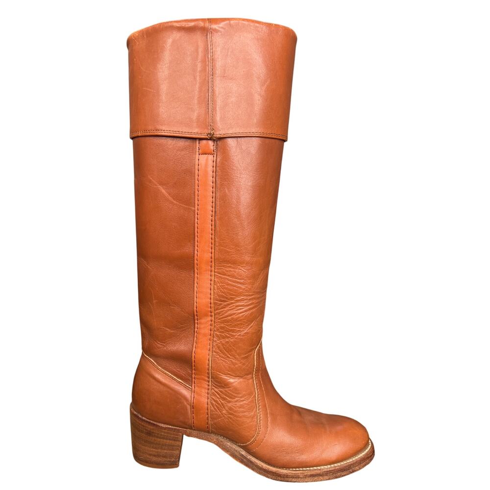 Vintage Frye Women’s Pirate Brown Leather Campus Boot Size US 8.5 - Picture 3 of 11